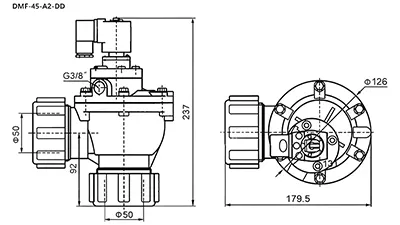 Válvula solenoide de 2/2 vías de aluminio fundido, Serie DMF-Z-DD