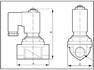 Válvula solenoide de latón de 2/2 vías, Serie PU220