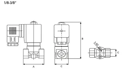 Válvula solenoide de latón de 2/2 vías, Serie 2W