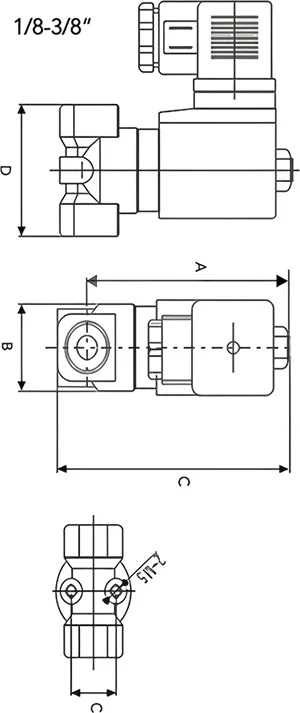 Válvula solenoide de latón de 2/2 vías, Serie 2WH