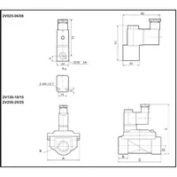 Válvula solenoide de latón de 2/2 vías, Serie 2V